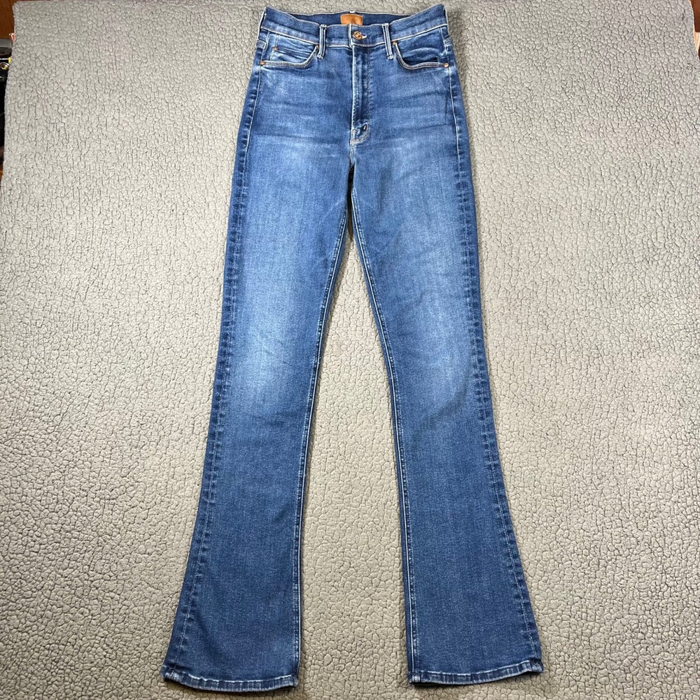 Mother High Waisted Runaway Jeans Change Is In The Air Blue Flare Size 28 6540